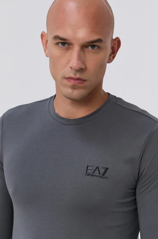 Tričko s dlhým rukávom EA7 Emporio Armani sivá