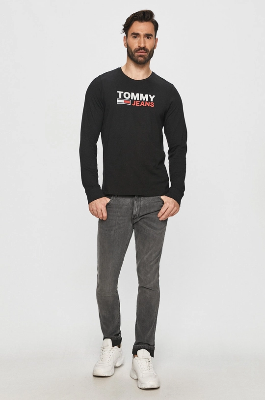 Tommy Jeans - Tričko s dlhým rukávom čierna