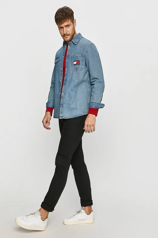 Tommy Jeans - Tričko s dlhým rukávom burgundské