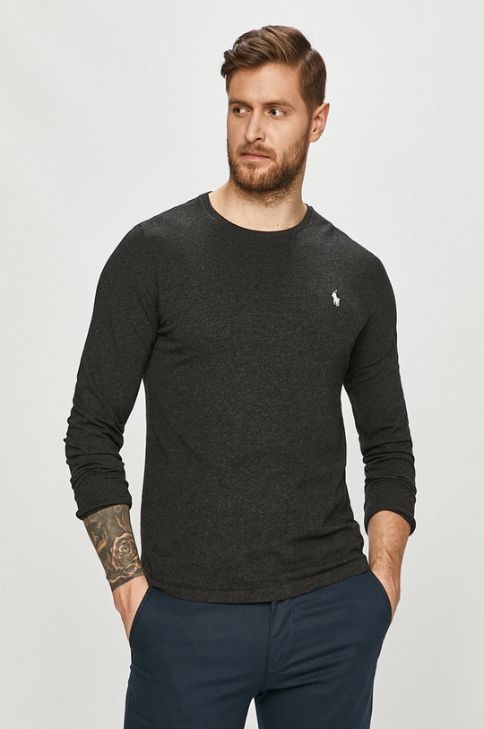 czarny Polo Ralph Lauren - Longsleeve 710671468037 Męski