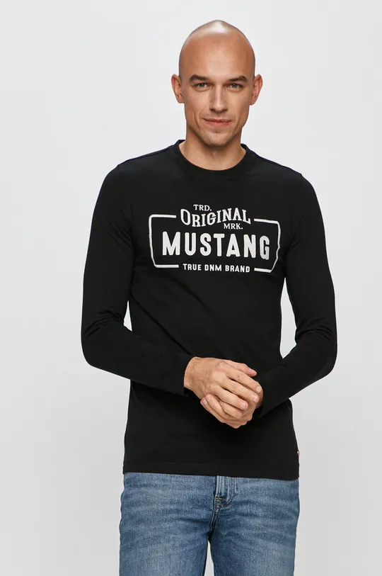 čierna Mustang - Tričko s dlhým rukávom Pánsky