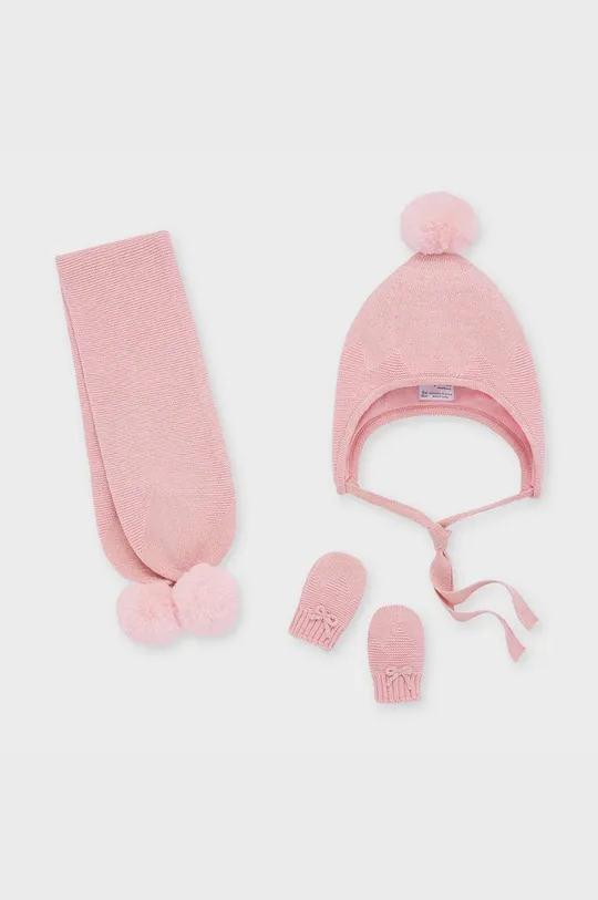 ružová Mayoral Newborn - Detská čiapka, šál a rukavice Dievčenský