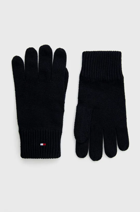 Καπέλο και γάντια με μείγμα κασμίρι Tommy Hilfiger σκούρο μπλε
