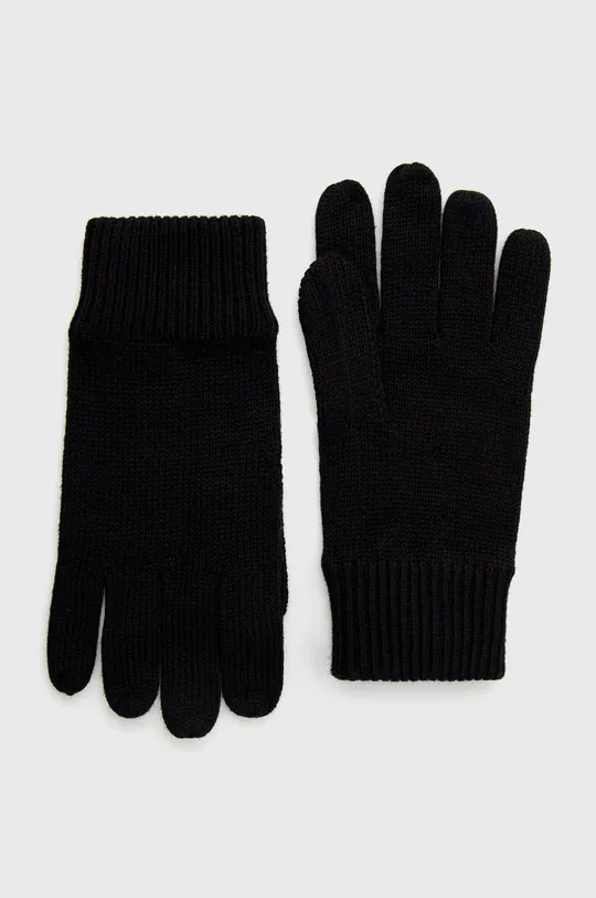 Καπέλο και γάντια με μείγμα κασμίρι Tommy Hilfiger μαύρο