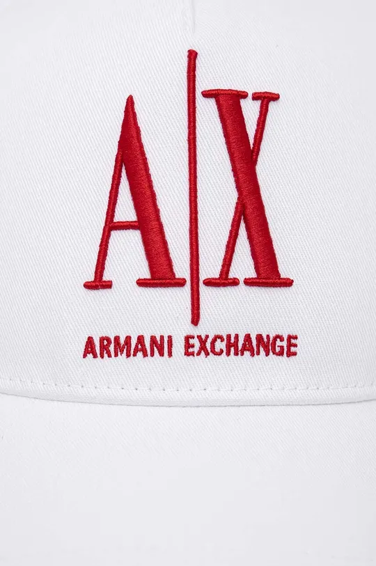 Bombažna bejzbolska kapa Armani Exchange bela