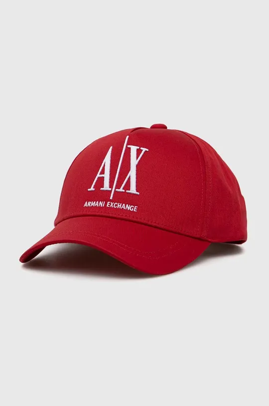 κόκκινο Βαμβακερό καπέλο του μπέιζμπολ Armani Exchange Ανδρικά