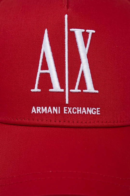 Pamučna kapa sa šiltom Armani Exchange crvena