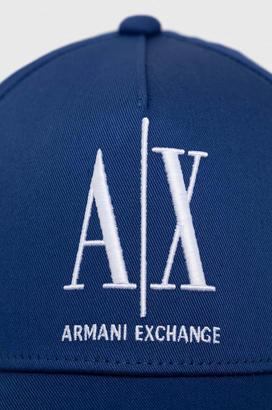 Bombažna bejzbolska kapa Armani Exchange mornarsko modra