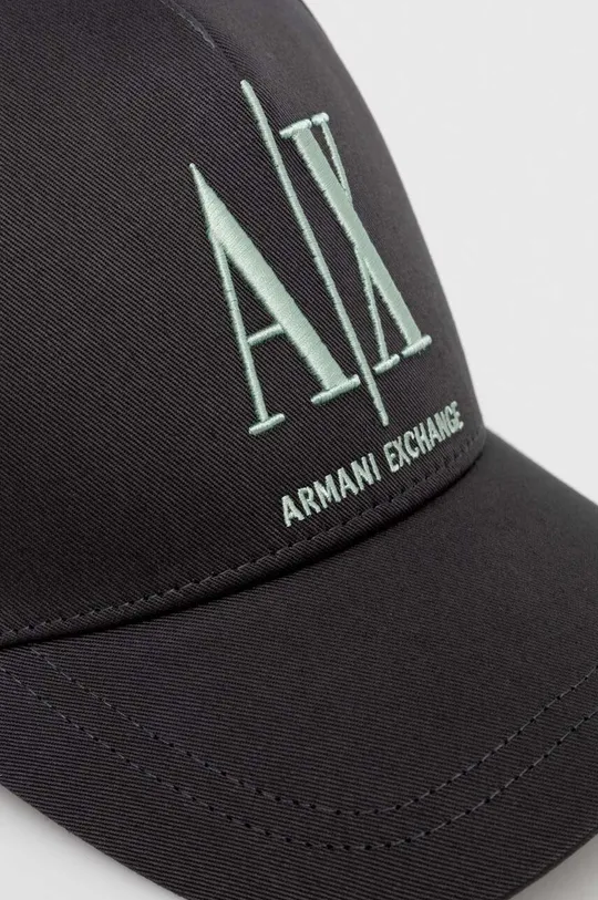 Armani Exchange czapka z daszkiem bawełniana zielony