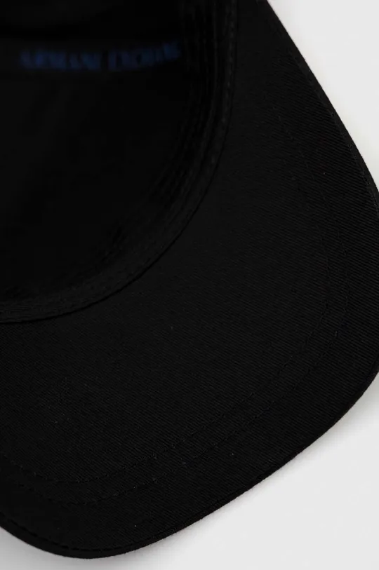 czarny Armani Exchange czapka z daszkiem bawełniana