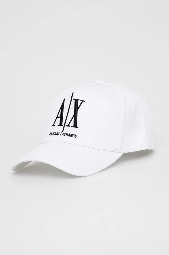 λευκό Βαμβακερό καπέλο του μπέιζμπολ Armani Exchange Ανδρικά