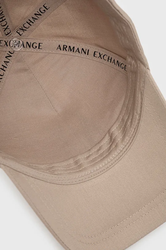 μπεζ Βαμβακερό καπέλο του μπέιζμπολ Armani Exchange