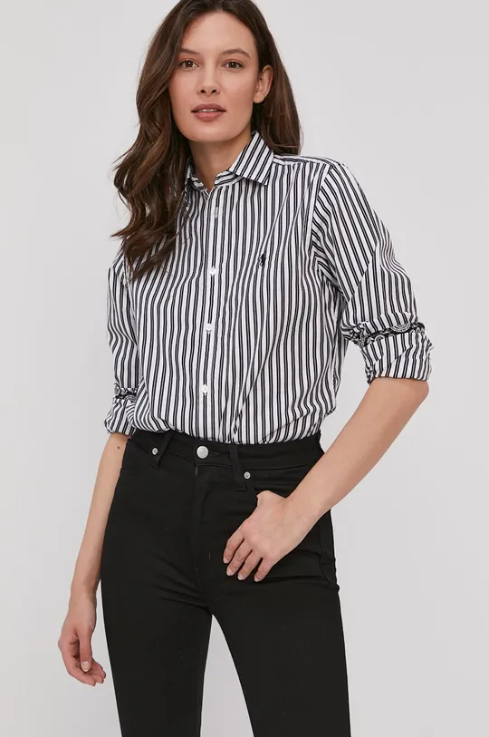 μαύρο Βαμβακερό πουκάμισο Polo Ralph Lauren Γυναικεία