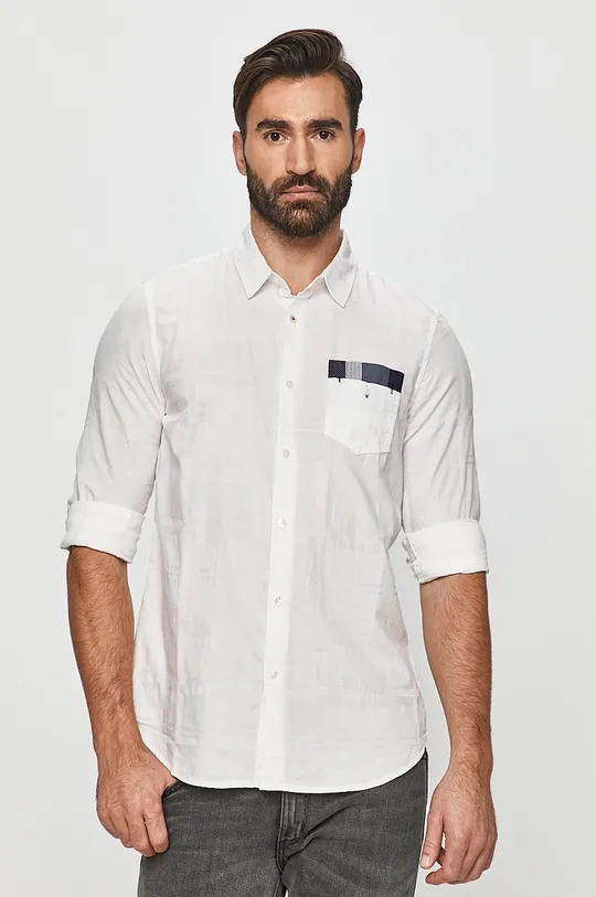 biela Desigual - Bavlnená košeľa Pánsky