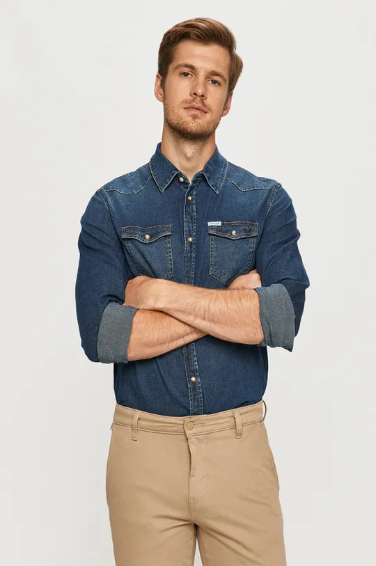 niebieski Guess Jeans - Koszula jeansowa Męski