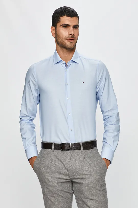 Tommy Hilfiger Tailored - Bavlnená košeľa modrá