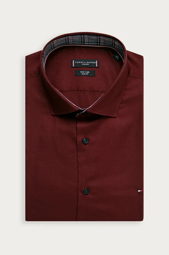 burgundské Tommy Hilfiger Tailored - Bavlnená košeľa Pánsky
