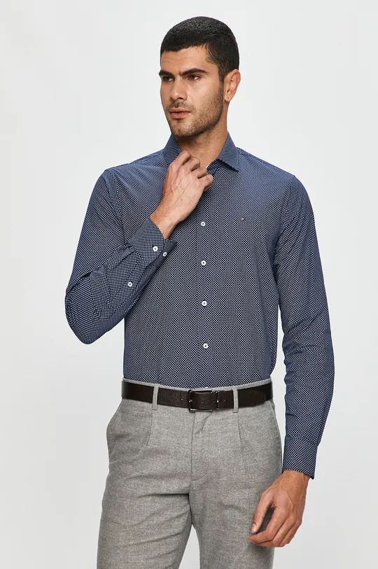 Tommy Hilfiger Tailored - Bavlnená košeľa modrá