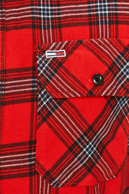 Tommy Jeans - Bavlnená košeľa červená