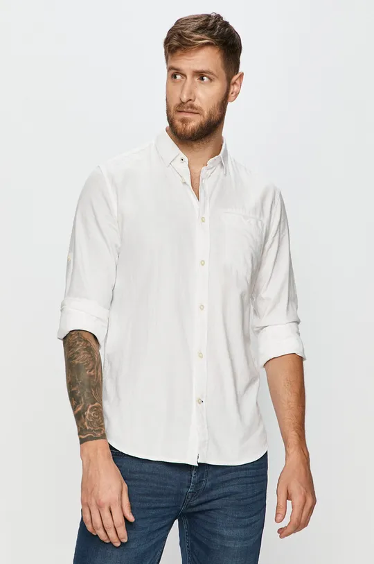 biela Tom Tailor Denim - Bavlnená košeľa Pánsky