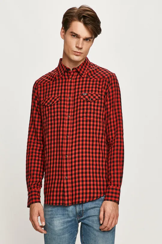 červená Wrangler - Bavlnená košeľa Pánsky