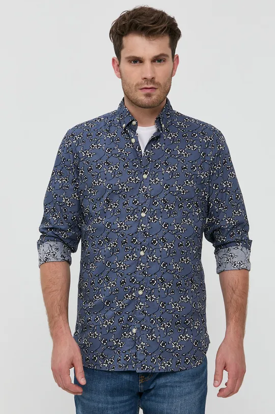 modrá Produkt by Jack & Jones - Bavlnená košeľa Pánsky