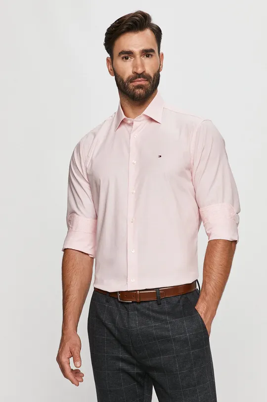 рожевий Tommy Hilfiger Tailored - Бавовняна сорочка Чоловічий