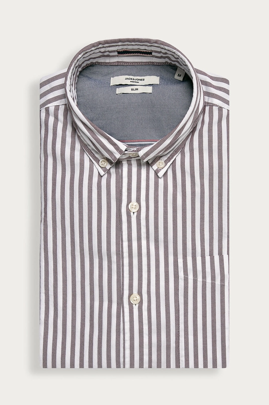 burgundské Premium by Jack&Jones - Bavlnená košeľa Pánsky