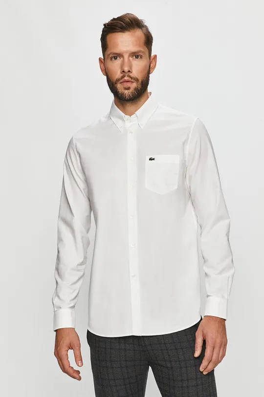 biały Lacoste - Koszula bawełniana CH2979