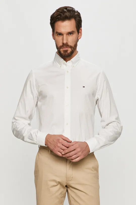 Tommy Hilfiger - Bavlnená košeľa biela