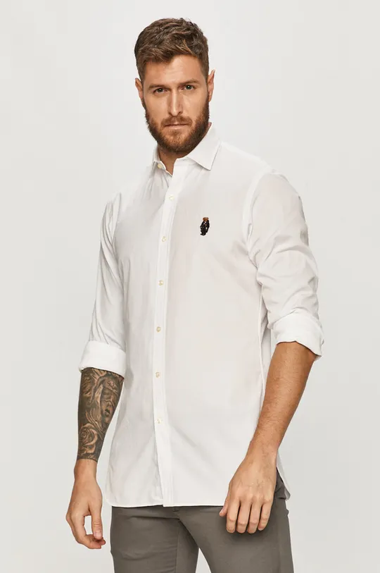 biały Polo Ralph Lauren - Koszula bawełniana 712814826001 Męski