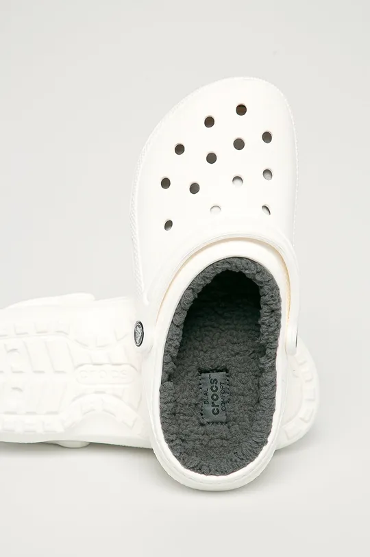 biały Crocs - Klapki Classic Lined Clog
