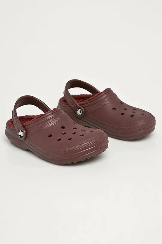 Crocs - Šľapky Classic Lined Clog burgundské