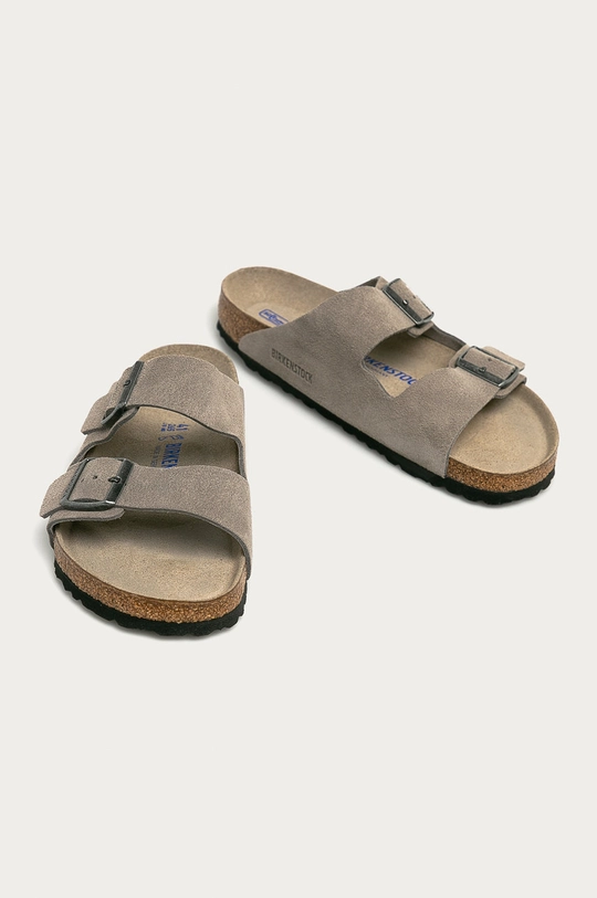 Birkenstock - Bőr papucs Arizona szürke