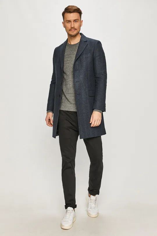 Tommy Hilfiger Tailored - Παλτό σκούρο μπλε