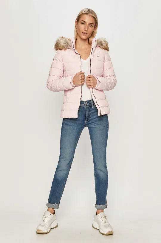 Tommy Jeans - Μπουφάν με επένδυση από πούπουλα ροζ