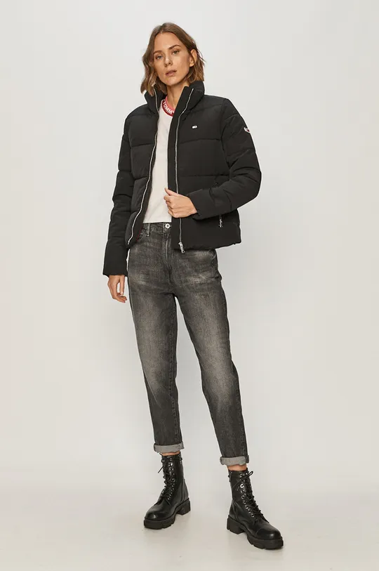 Tommy Jeans - Rövid kabát fekete