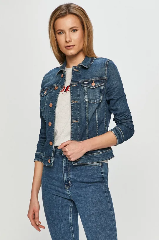 niebieski Tommy Jeans - Kurtka jeansowa DW0DW09057 Damski