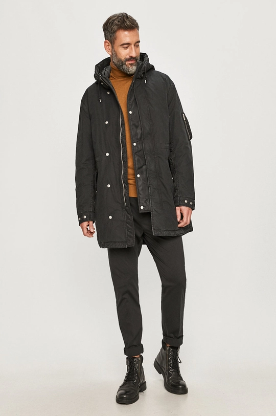 AllSaints - Parka czarny