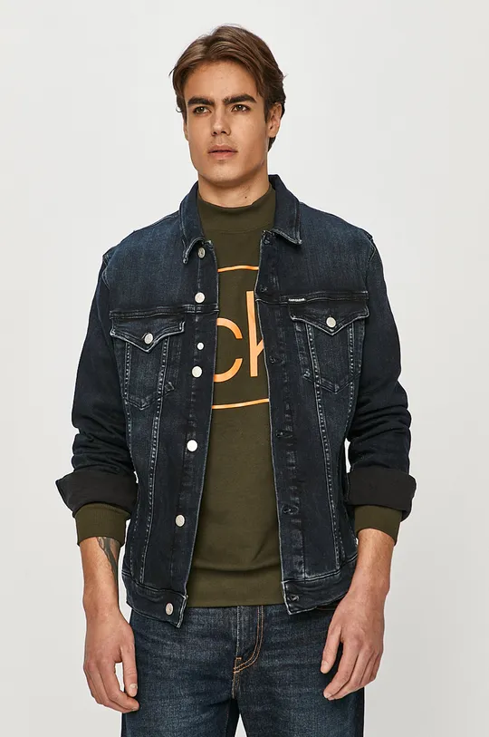 tmavomodrá Calvin Klein Jeans - Rifľová bunda Pánsky