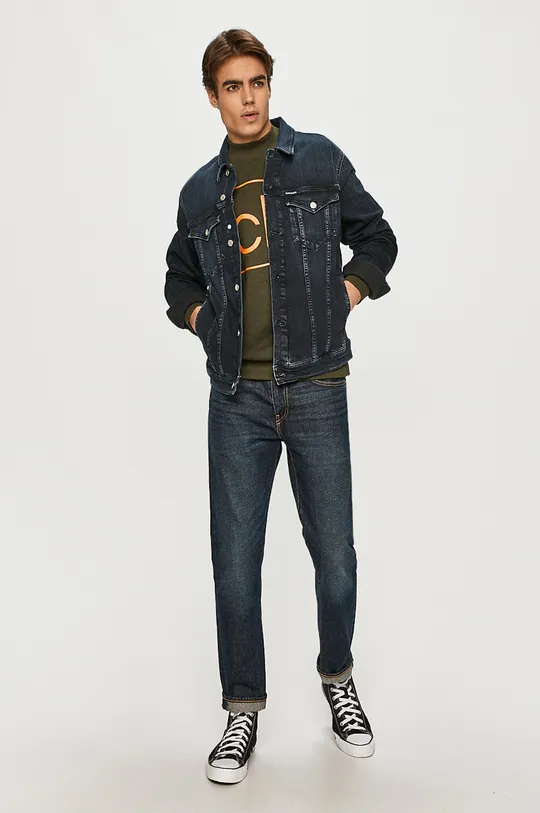 Calvin Klein Jeans - Rifľová bunda tmavomodrá