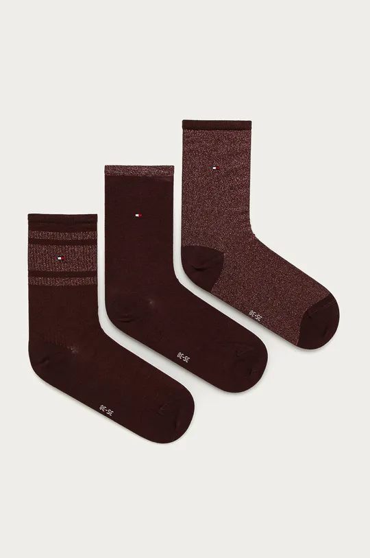 burgundské Tommy Hilfiger - Ponožky (3-pak) Dámsky