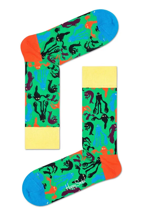 zelená Happy Socks - Ponožky Ghost Dámsky