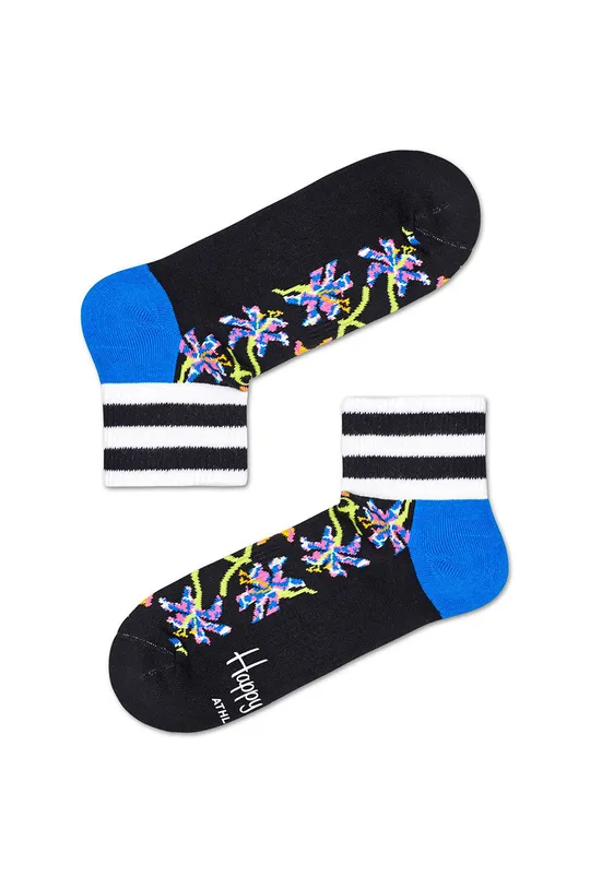 čierna Happy Socks - Ponožky Athletic Lily Crew Dámsky