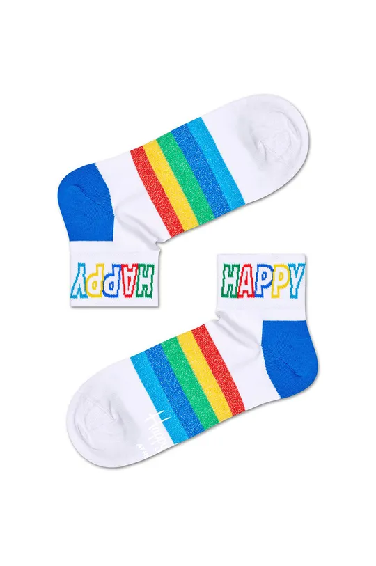 biela Happy Socks - Ponožky Athletic Rainbow Stripe Dámsky