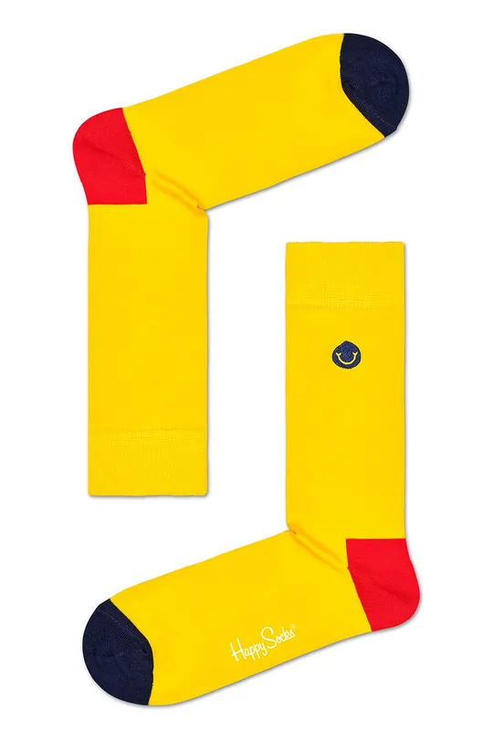 žltá Happy Socks - Ponožky Embroidery Smiley Sock Dámsky