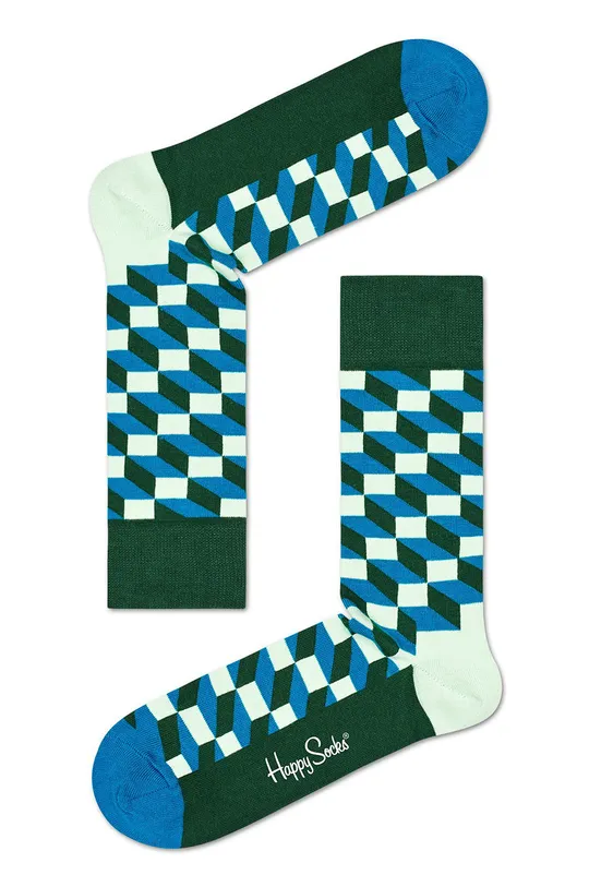 zelená Happy Socks - Ponožky Filled Optic Sock Dámsky