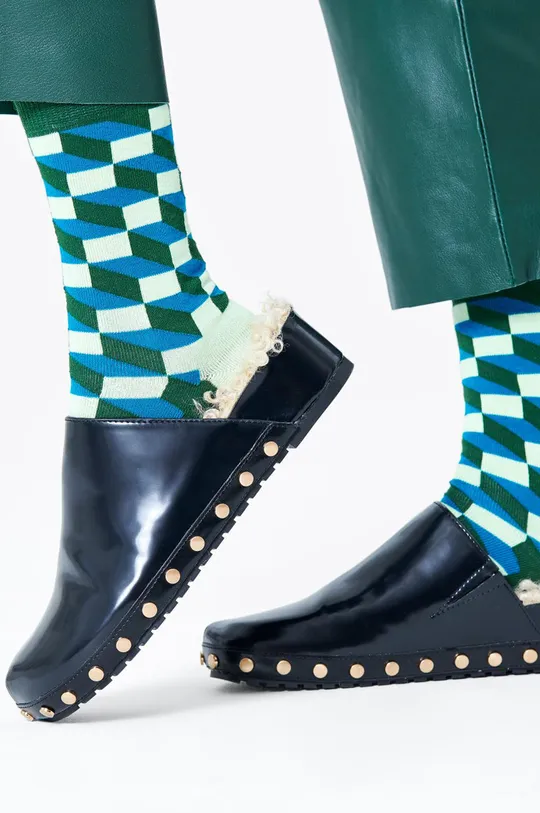 Happy Socks - Ponožky Filled Optic Sock zelená