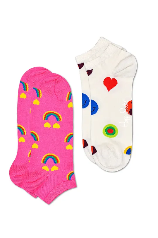 ružová Happy Socks - Členkové ponožky Happy Rainbow Dámsky
