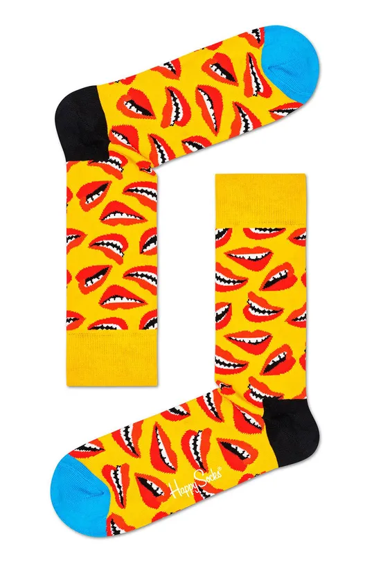 žltá Happy Socks - Ponožky Lips Sock Dámsky